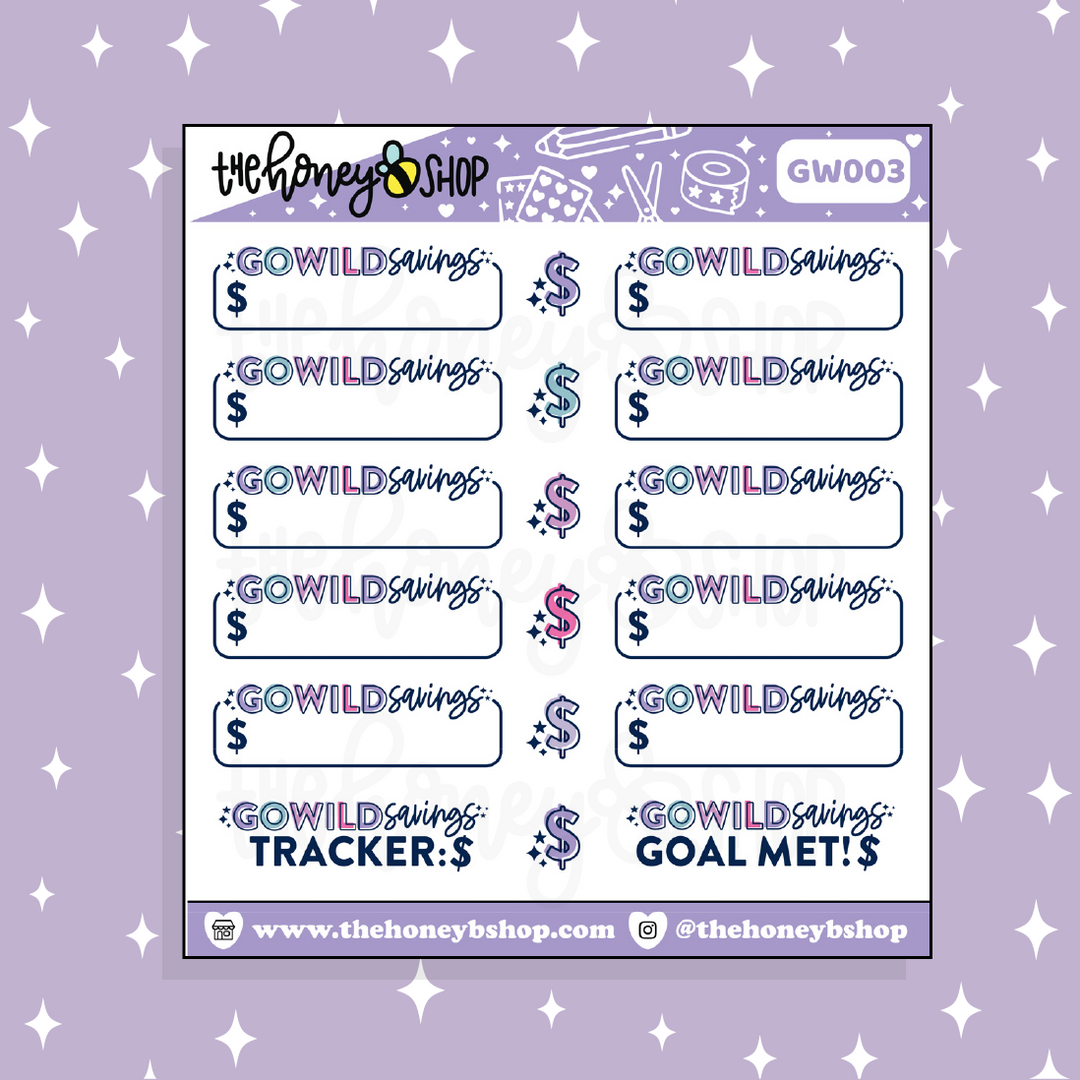 Pegatina Go WILD Ahorro Doodle