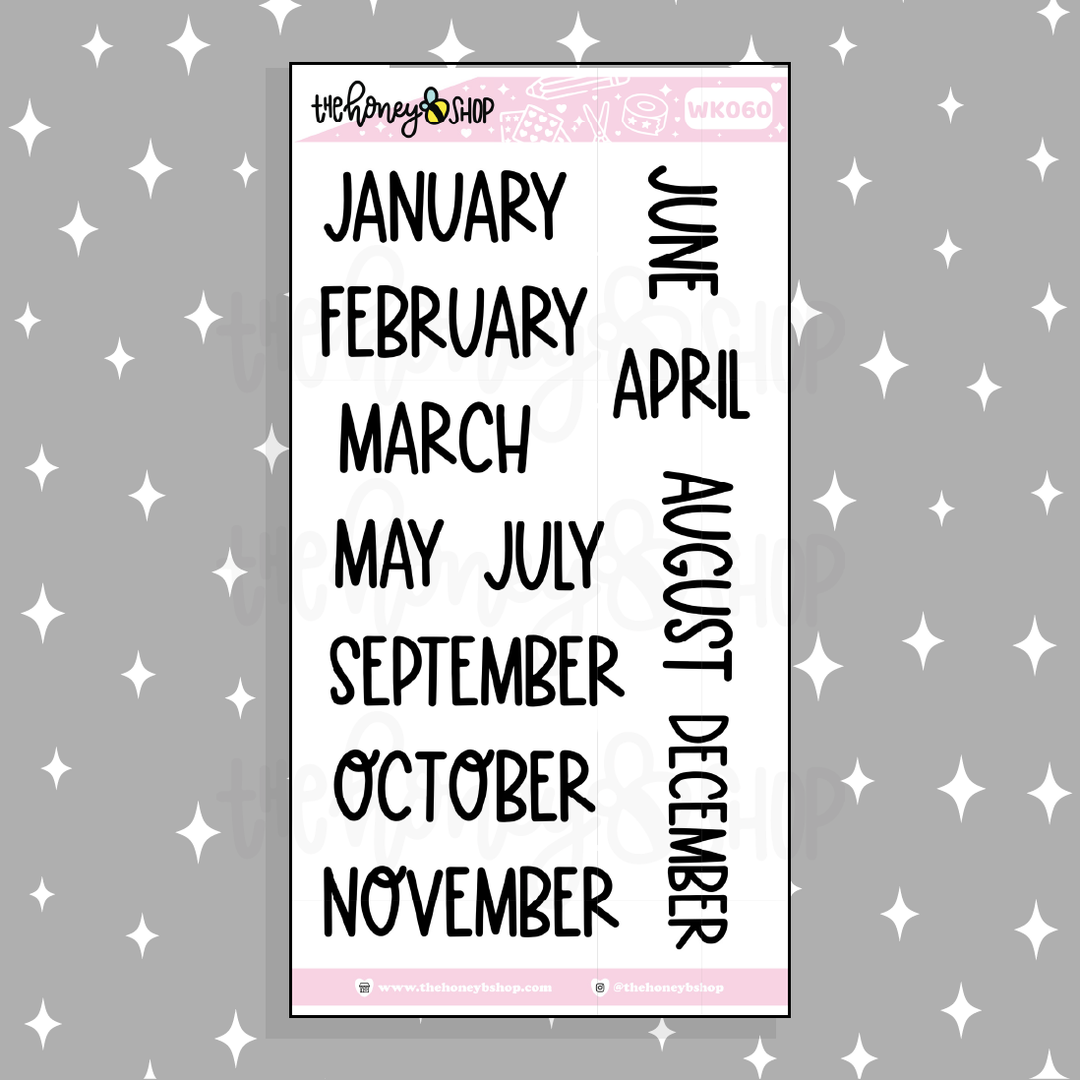 Sugar Pie Months of the Year Doodle Sticker
