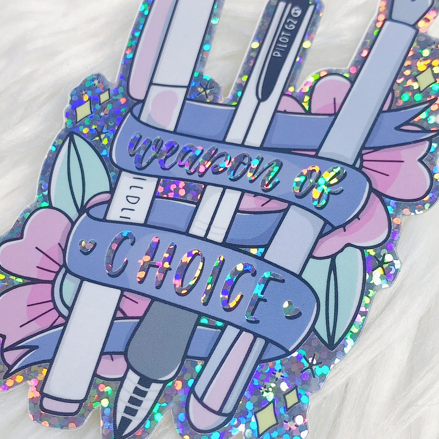 Weapon of Choice Vinyl Die Cut  | Holographic Glitter | TheHoneyBShop