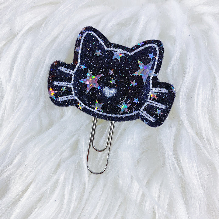 Clip del planificador Feltie de gato negro