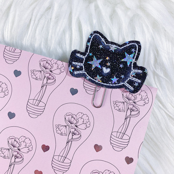 Clip del planificador Feltie de gato negro