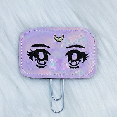 Pink Holo Sailor Moon Eyes Feltie Planner Clip