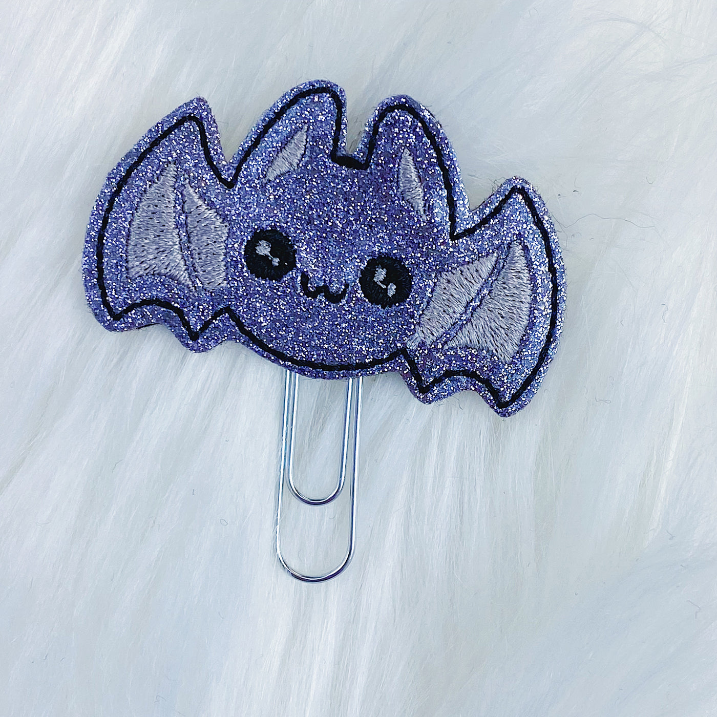 Kawaii Grey Bat Feltie Planner Clip