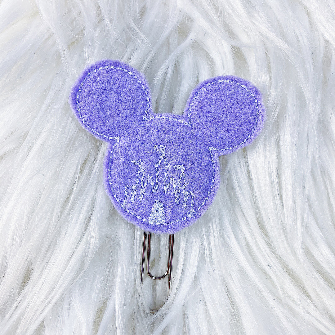 Clip del planificador Feltie del castillo del ratón púrpura