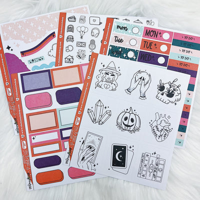 Witchy Vibes Weekly Kit | Matte Sticker Paper | 5 Pages