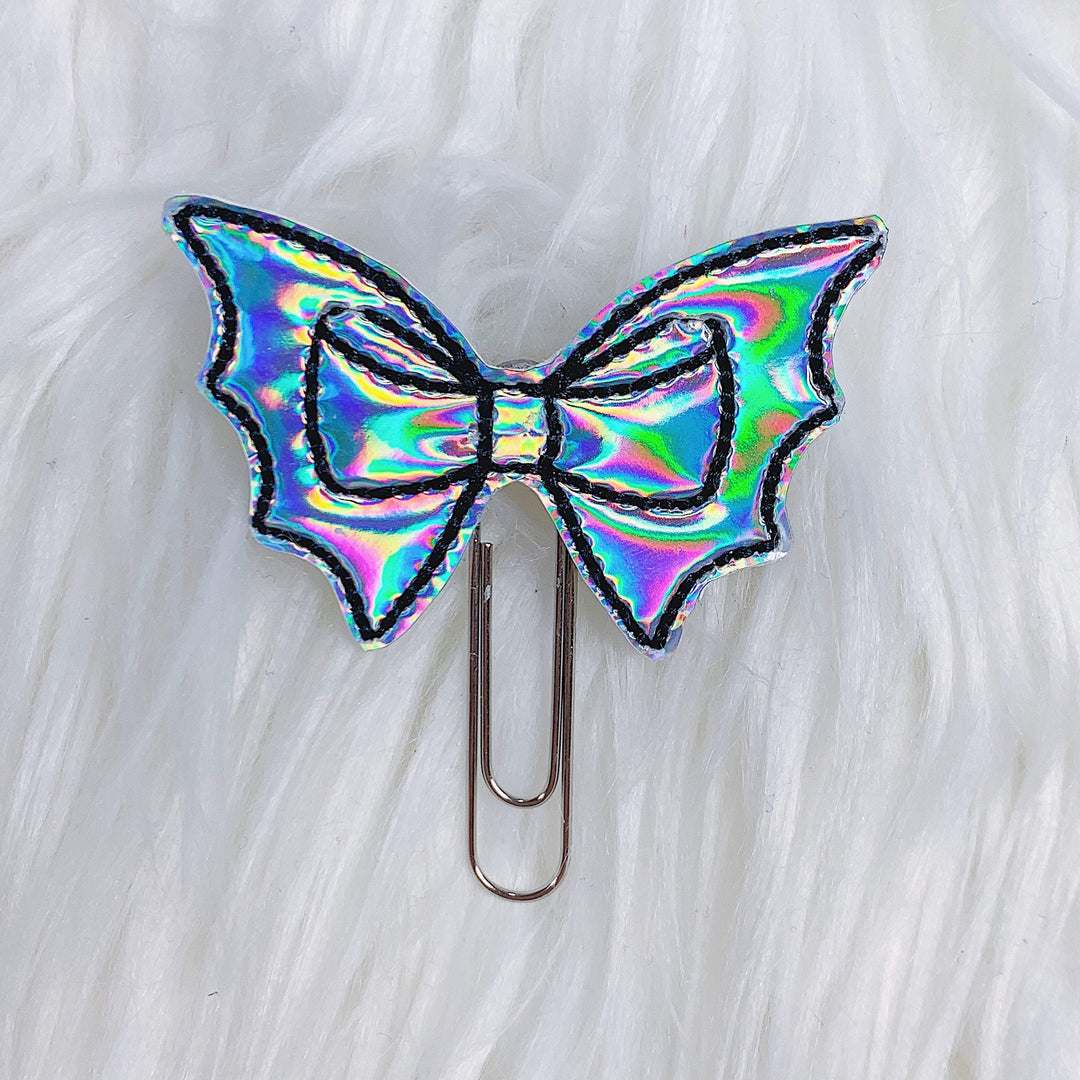 Clip holográfico del planificador Feltie del arco del murciélago