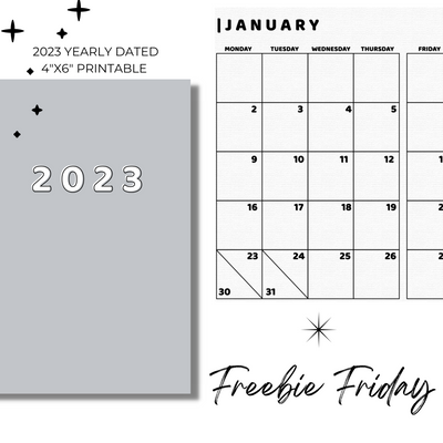 2023 YEARLY DATED 4"X6" PRINTABLE PLANNER FREEBIE!