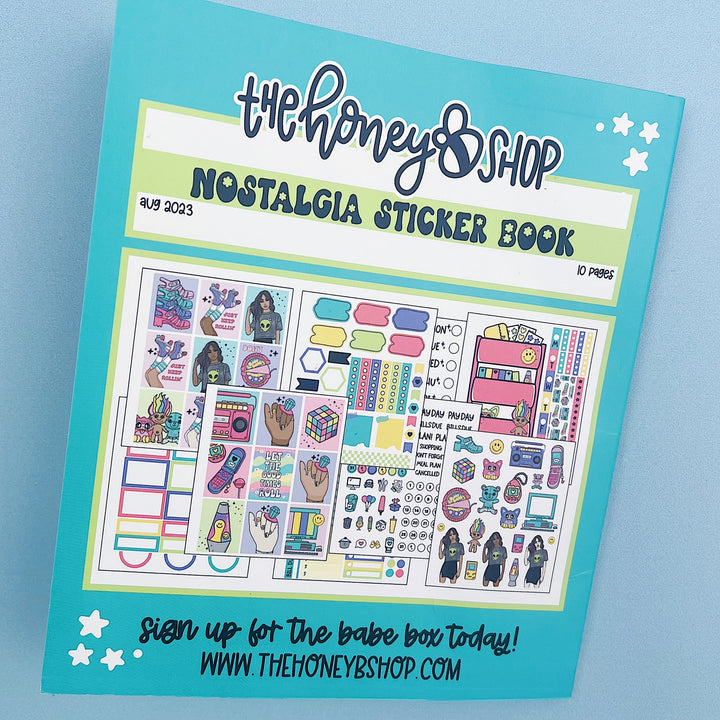 Nostalgia Sticker Book | Matte Sticker Paper | 10 Pages | Holographic Foiled