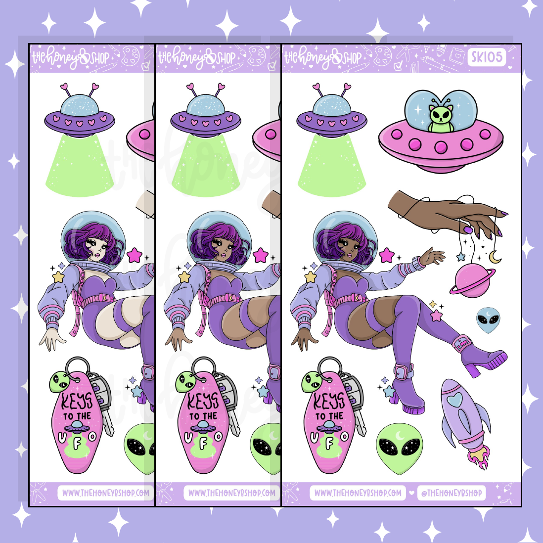 Supernova Large Babe Deco Doodle Sticker | A La Carte | Choose your Skin Tone!