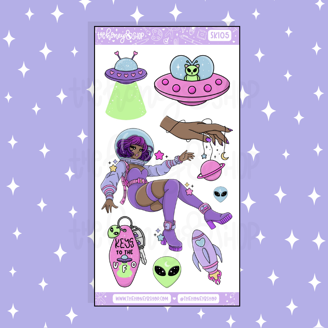 Supernova Large Babe Deco Doodle Sticker | A La Carte | Choose your Skin Tone!