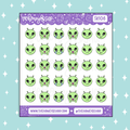 Alien Emojis Doodle Sticker