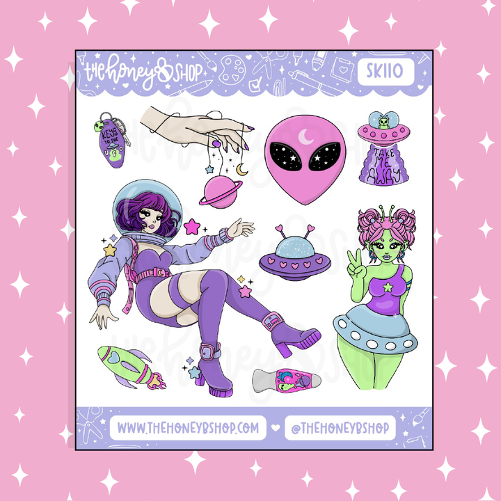 Supernova Babe Deco Doodle Sticker | Choose your Skin Tone!