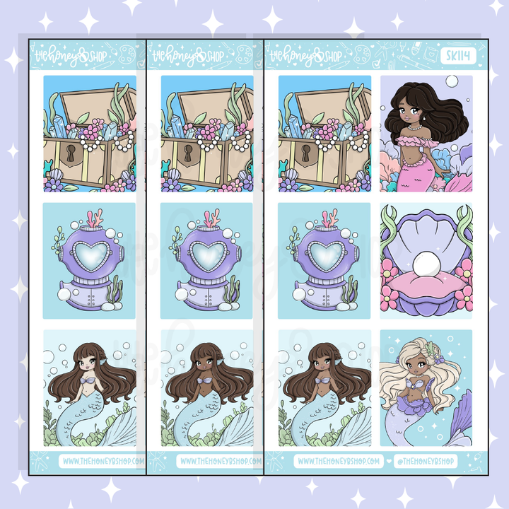 Under the Sea Full Boxes Doodle Sticker | A La Carte | Choose your Skin Tone!