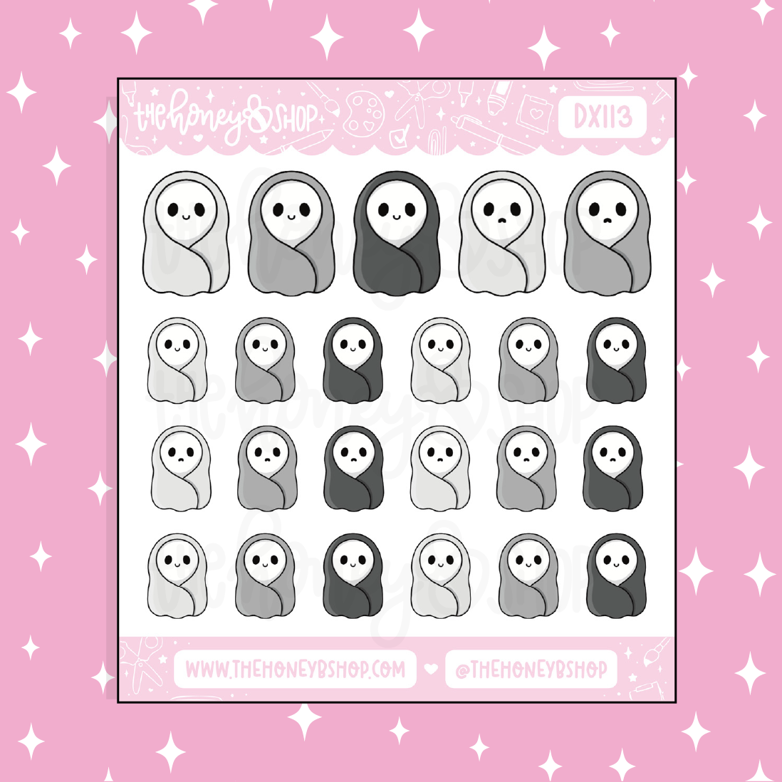 Cuddle Up Ghostie Doodle Sticker