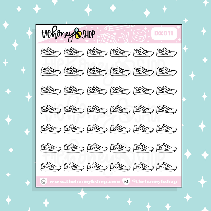 Running Shoes Icon Doodle Sticker | Choose Your Color Option!