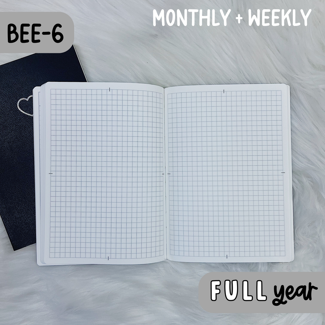 Full Year BEE-6 THBS Planner | Tomoe River Paper | Undated Monthly + Weekly Planner