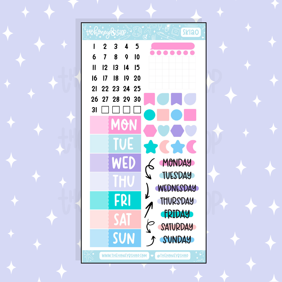 Under the Sea Days of the Week Doodle Sticker | A La Carte