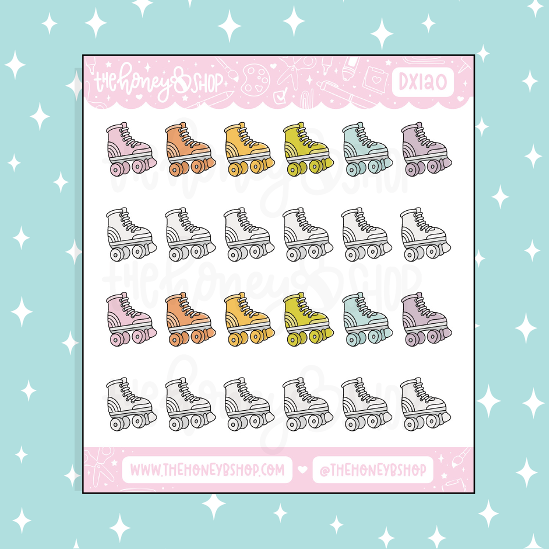 Rollerskates Doodle Sticker