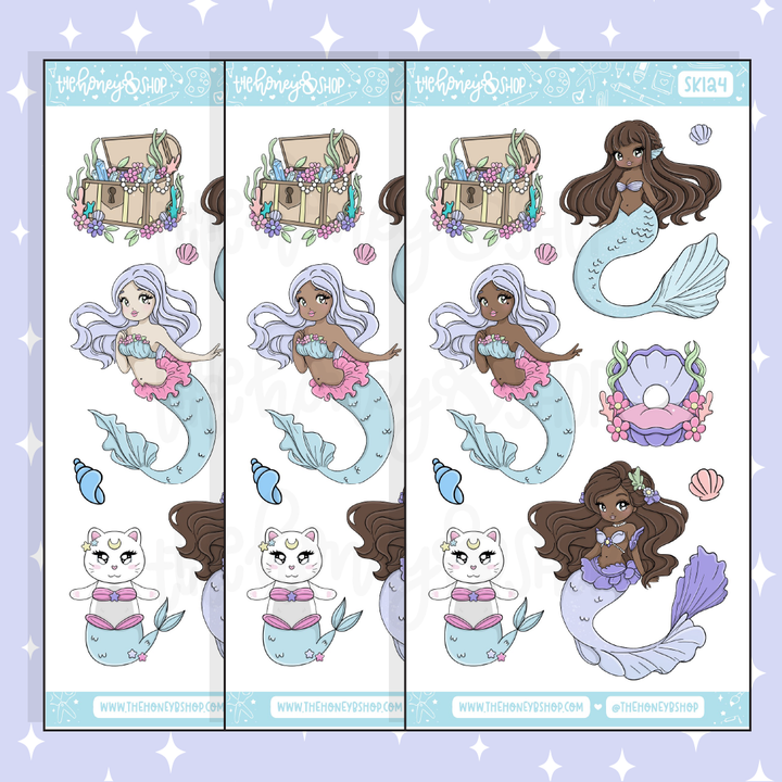 Under the Sea Large Babe Deco Doodle Sticker | A La Carte | Choose your Skin Tone!