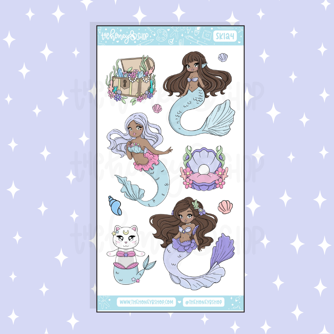 Under the Sea Large Babe Deco Doodle Sticker | A La Carte | Choose your Skin Tone!