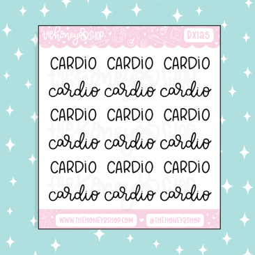 Cardio Lettering Doodle Sticker