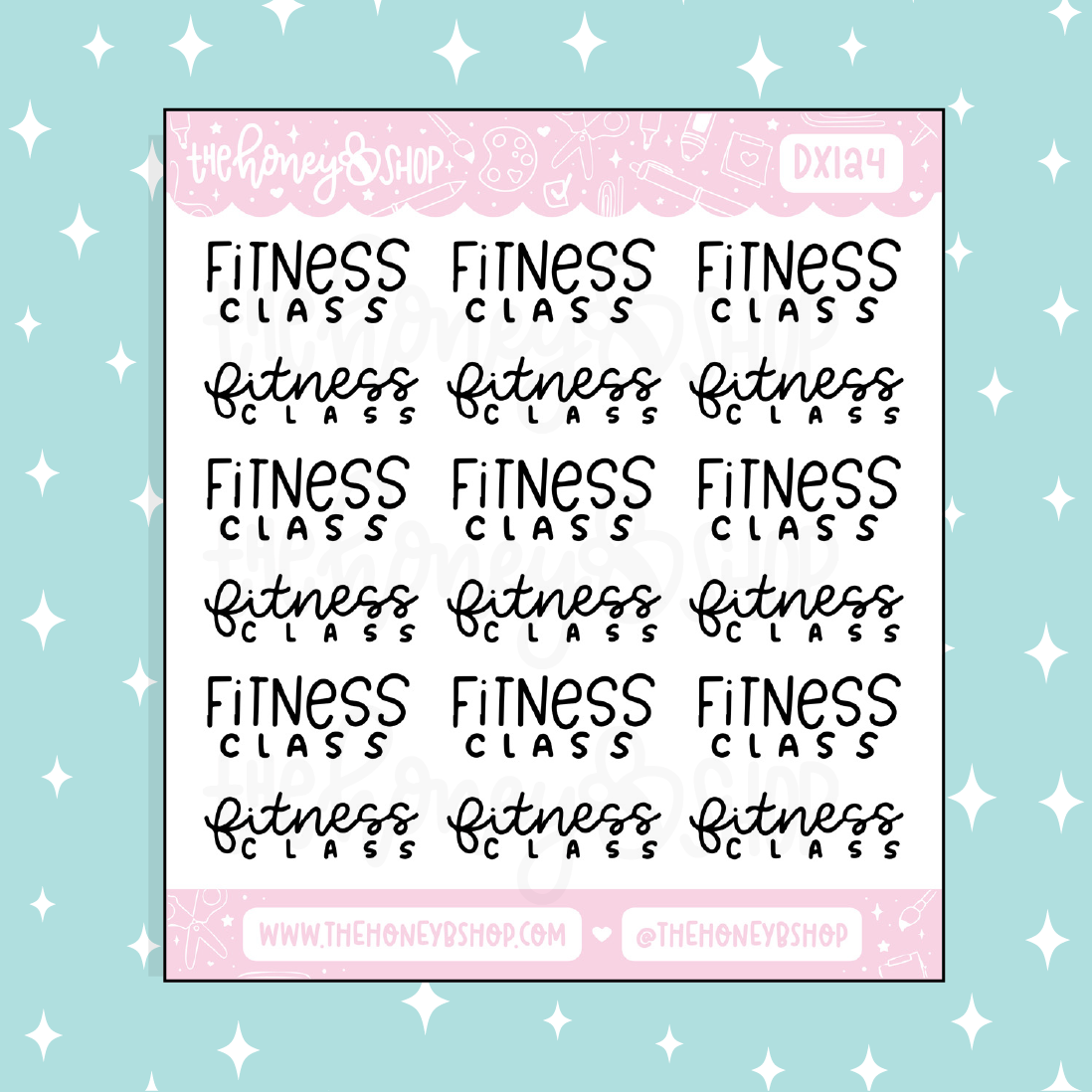 Fitness Class Lettering Doodle Sticker