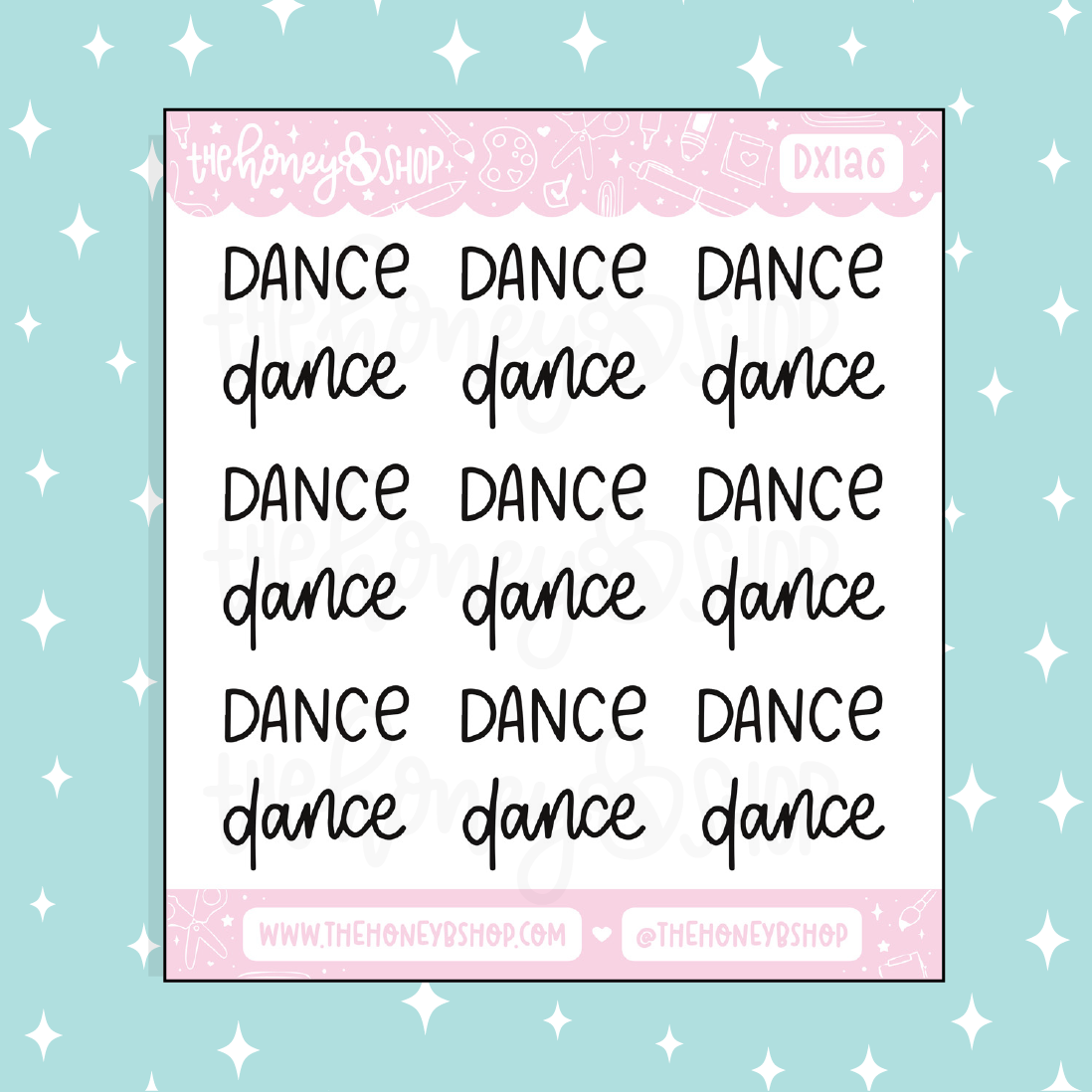 Dance Lettering Doodle Sticker