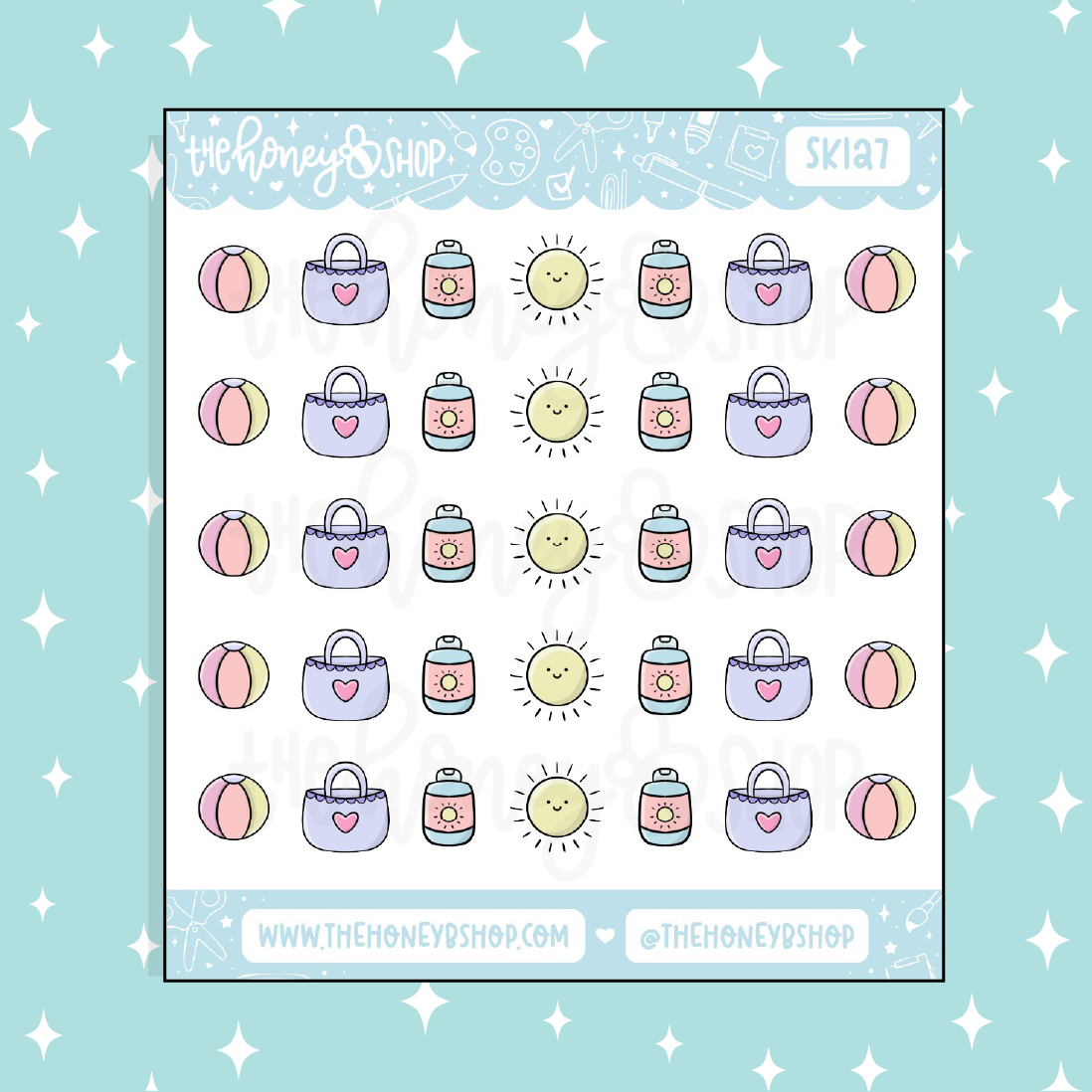 Beachy / Summery Icons Doodle Sticker
