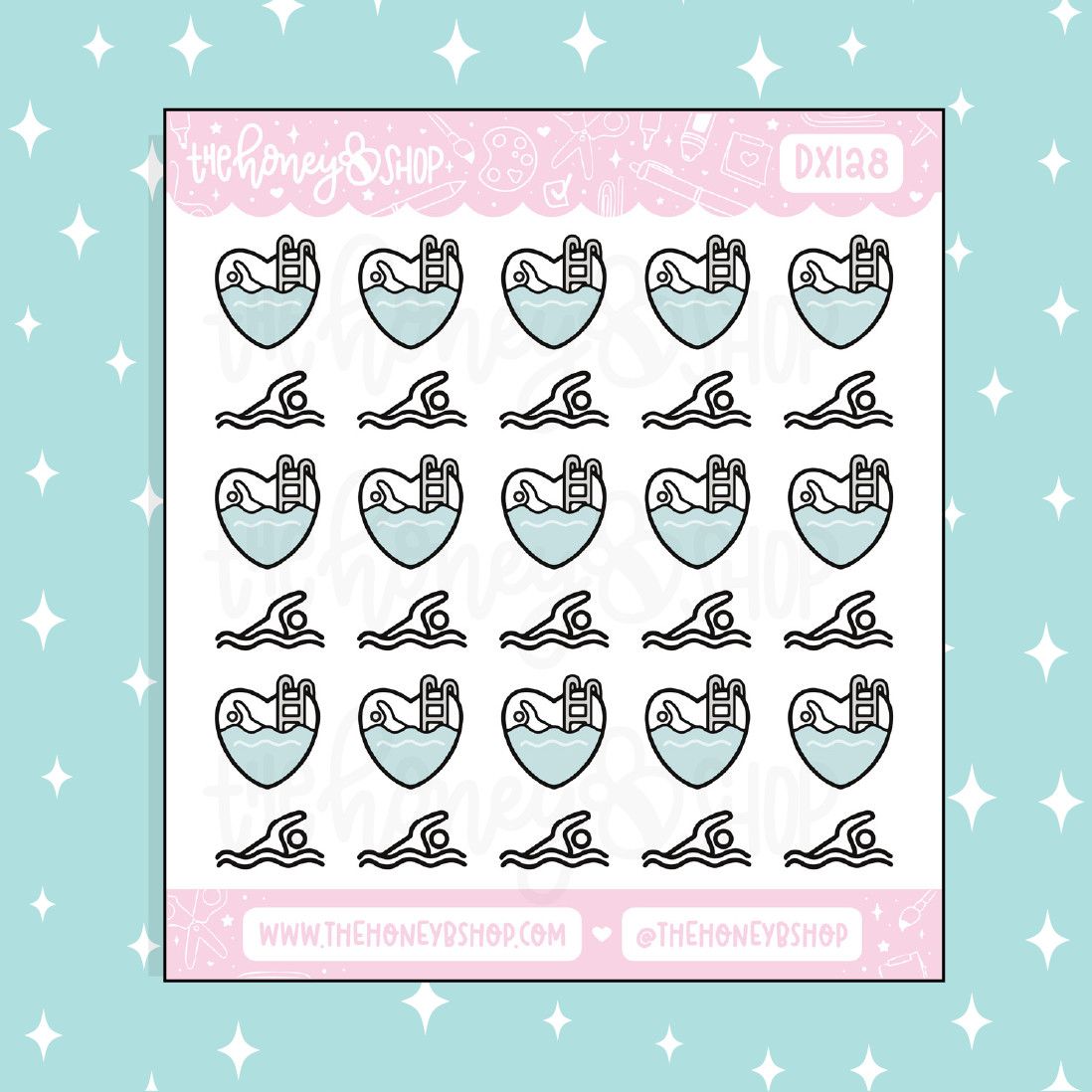 Swimming Icon Doodle Sticker