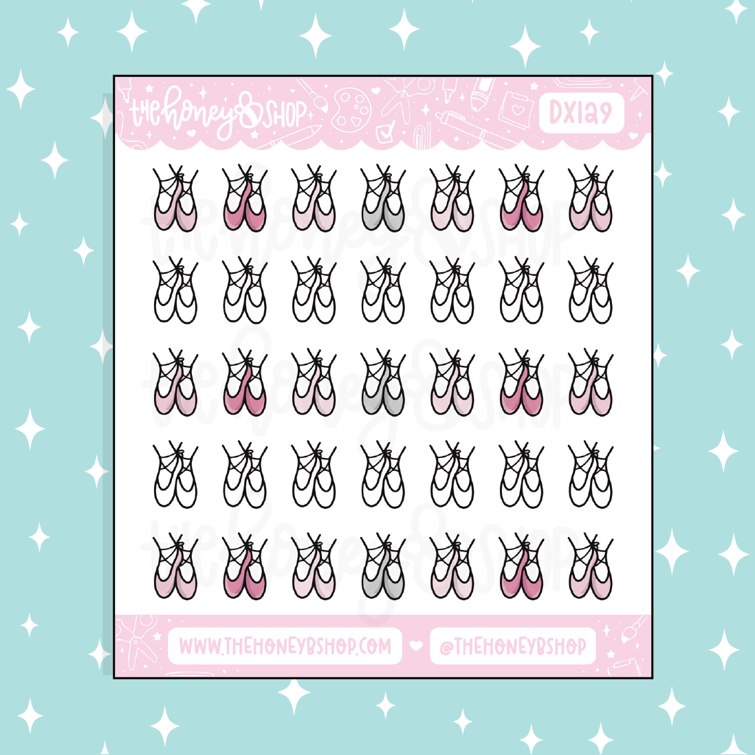 Ballet Slippers Icon Doodle Sticker