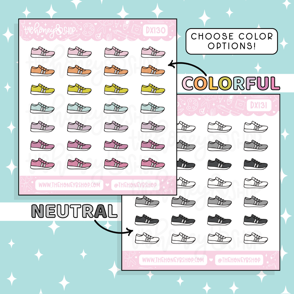 Running Shoes Icon Doodle Sticker | Choose Your Color Option!