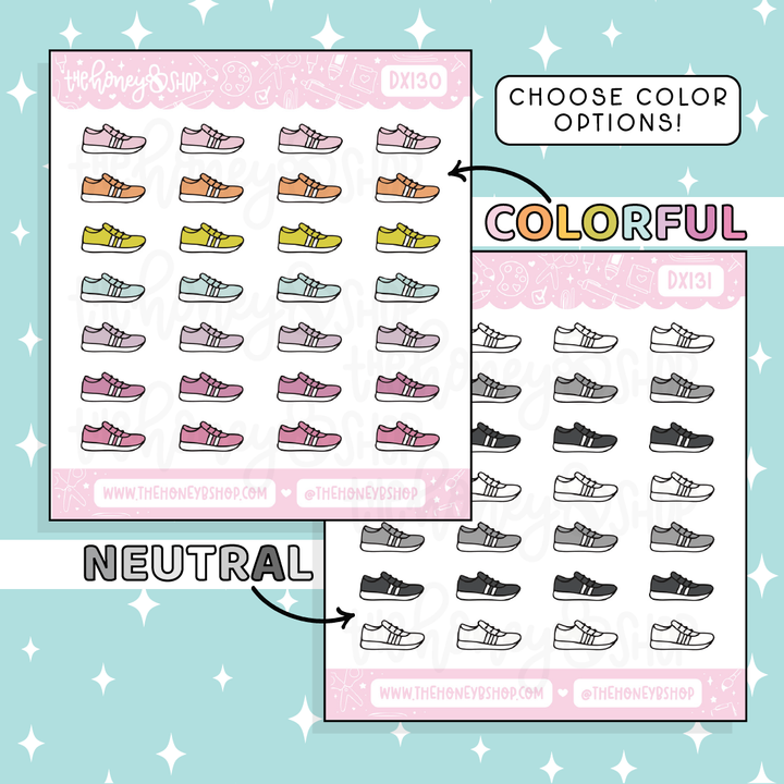 Running Shoes Icon Doodle Sticker | Choose Your Color Option!