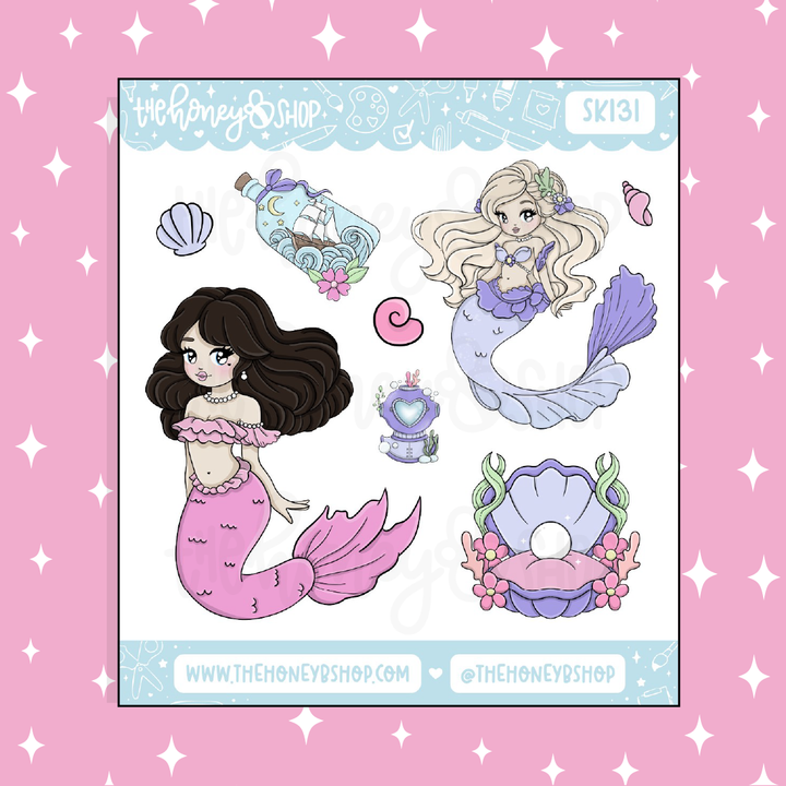 Under the Sea Babe Deco Doodle Sticker | Choose your Skin Tone!