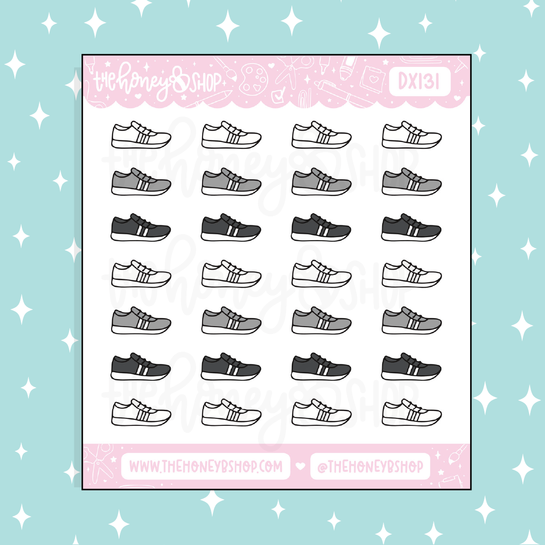 Running Shoes Icon Doodle Sticker | Choose Your Color Option!