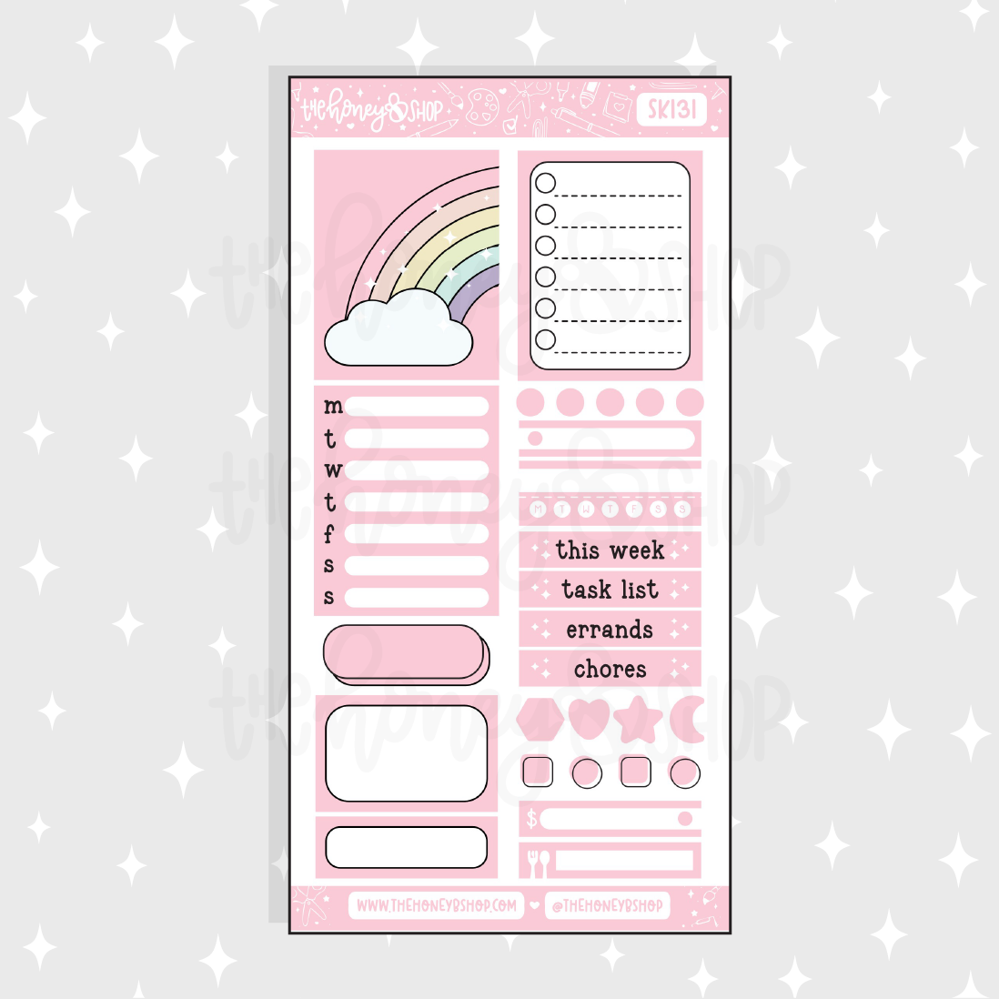 Pastel Pink Functional Sheet Doodle Sticker | A La Carte