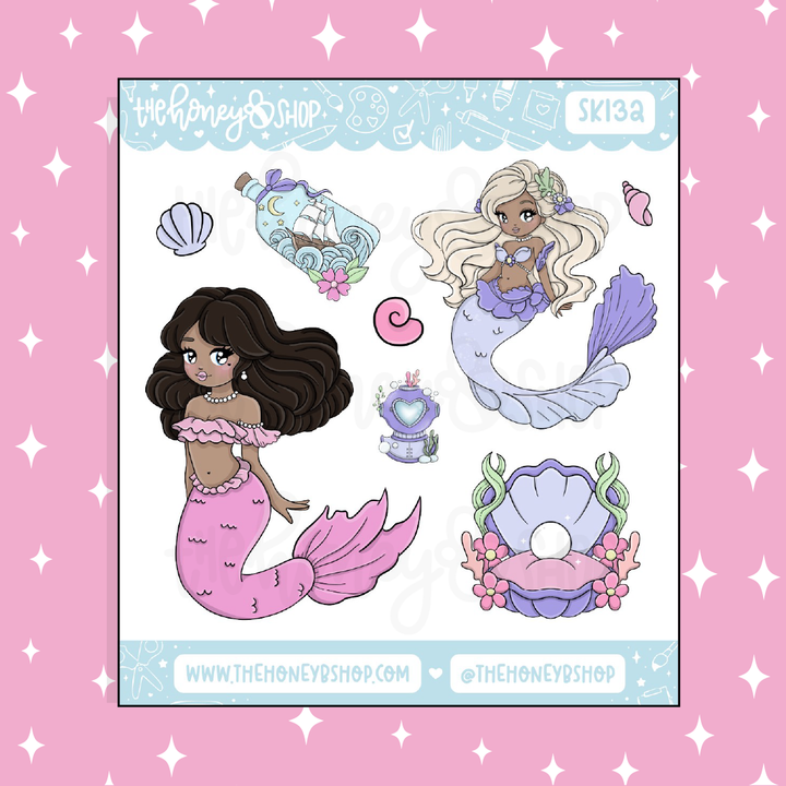 Under the Sea Babe Deco Doodle Sticker | Choose your Skin Tone!