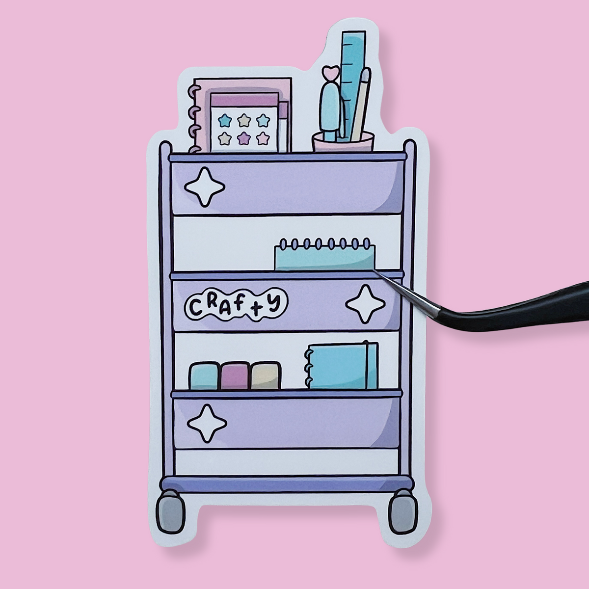 Planner Cart Vinyl Sticker Die Cut