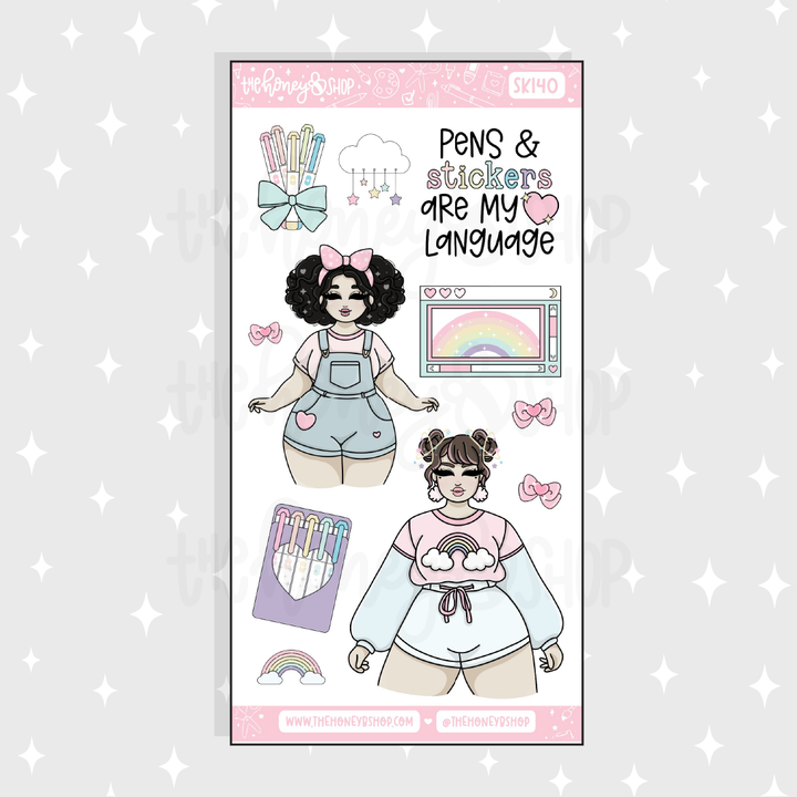 Pastel Dreams 2.0 Large Babe Deco Doodle Sticker | A La Carte | Choose your Skin Tone!