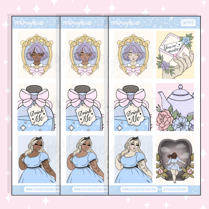 Tea Party Full Boxes Doodle Sticker | A La Carte | Choose your Skin Tone!