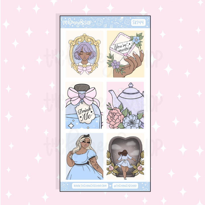 Tea Party Full Boxes Doodle Sticker | A La Carte | Choose your Skin Tone!