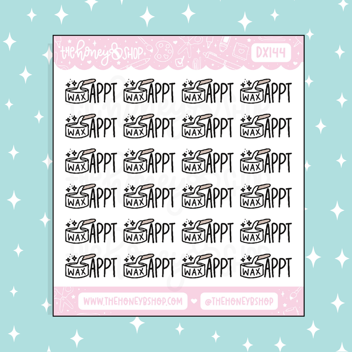 Wax Appt Lettering Doodle Sticker | Choose Your Color Option!