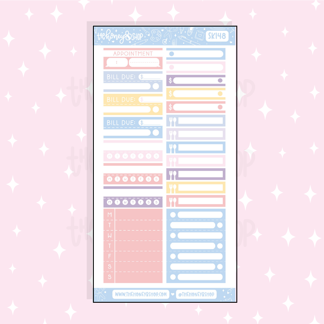 Tea Party Habits + Functionals Doodle Sticker | A La Carte