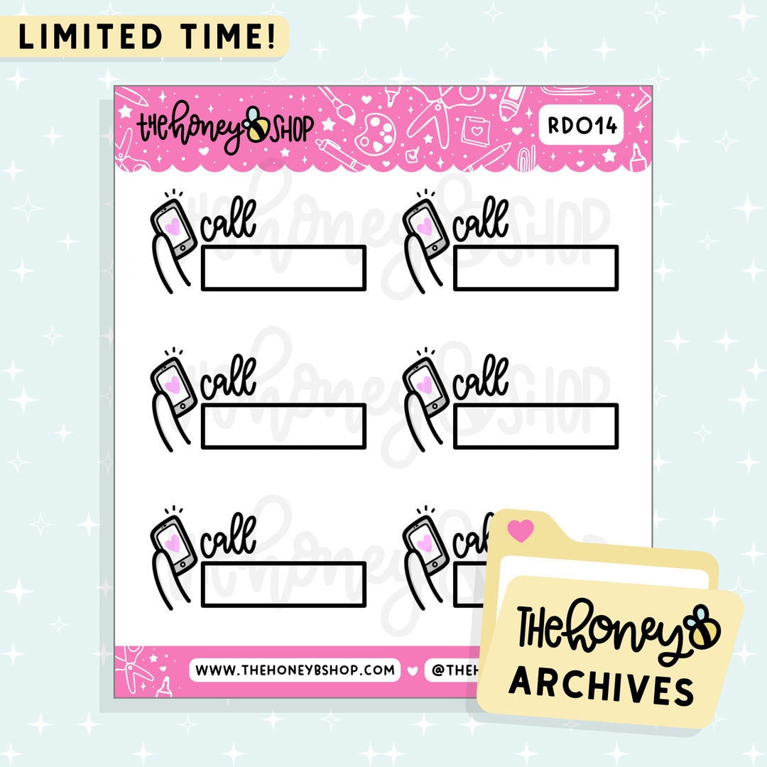 Phone Call Doodle Sticker Sheet | TheHoneyB Archive