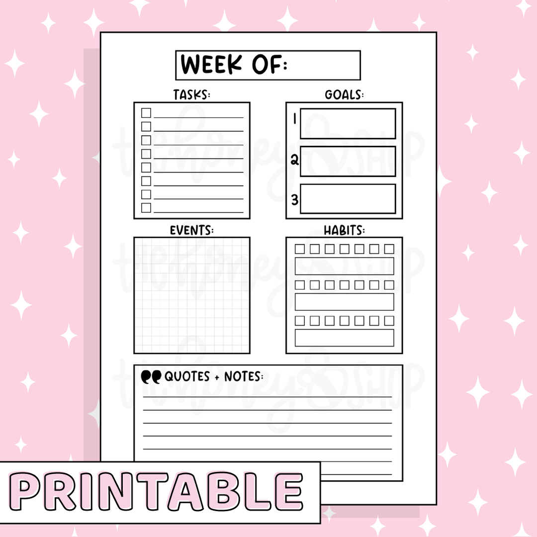 Week Of Printable Bee-6 Full Page Sticker | B6 Planner | Printable Pla – TheHoneyBShop week-of-printable-bee-6-full-page-sticker-b6-planner-printable-pla-thehoneybshop
