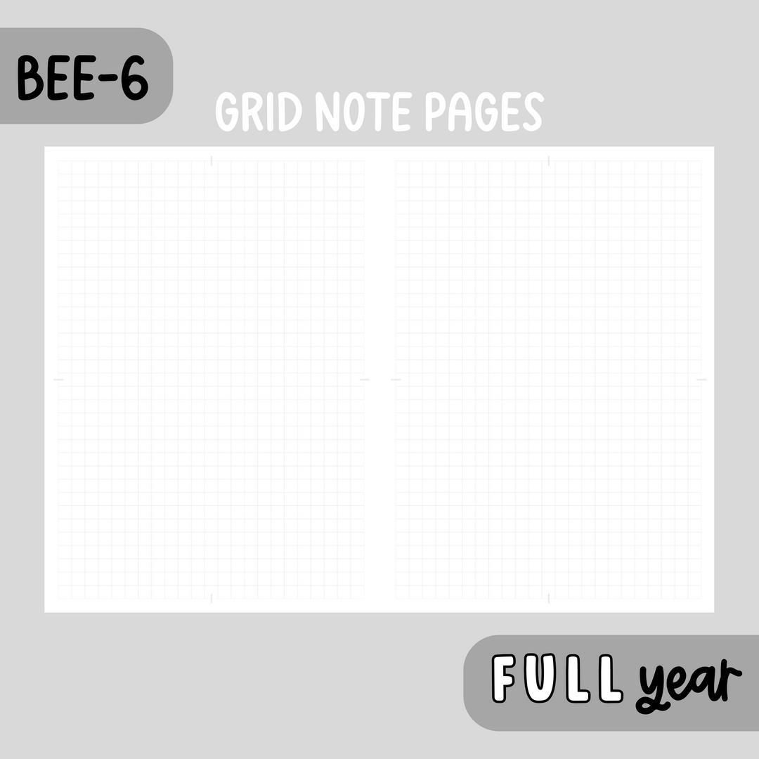 Full Year BEE-6 THBS Planner | Tomoe River Paper | Undated Monthly + Weekly Planner