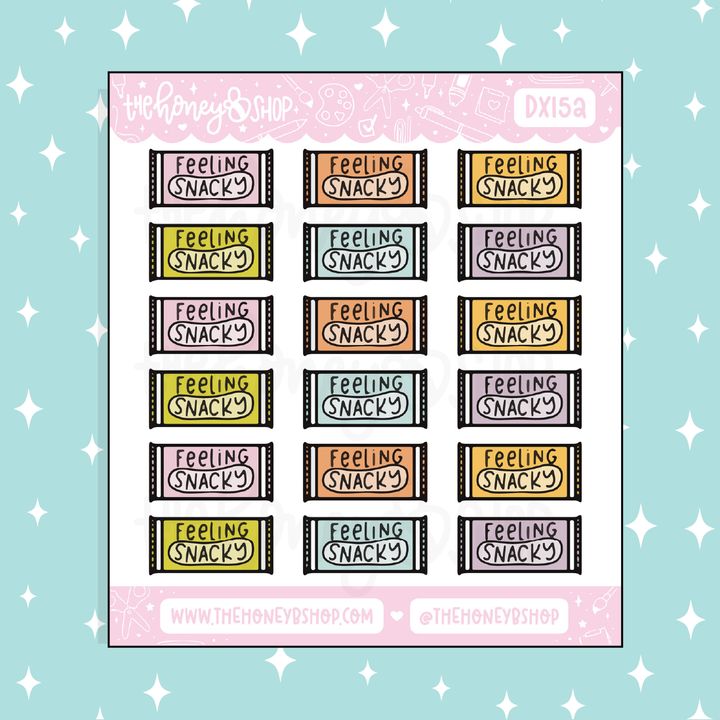 Feeling Snacky Lettering Doodle Sticker | Choose Your Color Option!