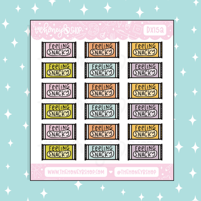 Feeling Snacky Lettering Doodle Sticker | Choose Your Color Option!