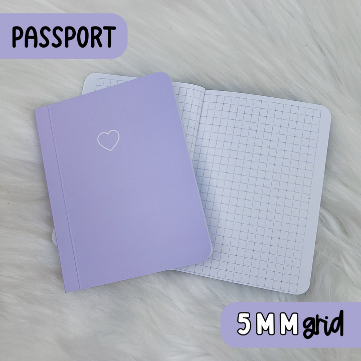 Purple Cover Passport Square Grid Notebook | 5MM Grid | 200 Pages