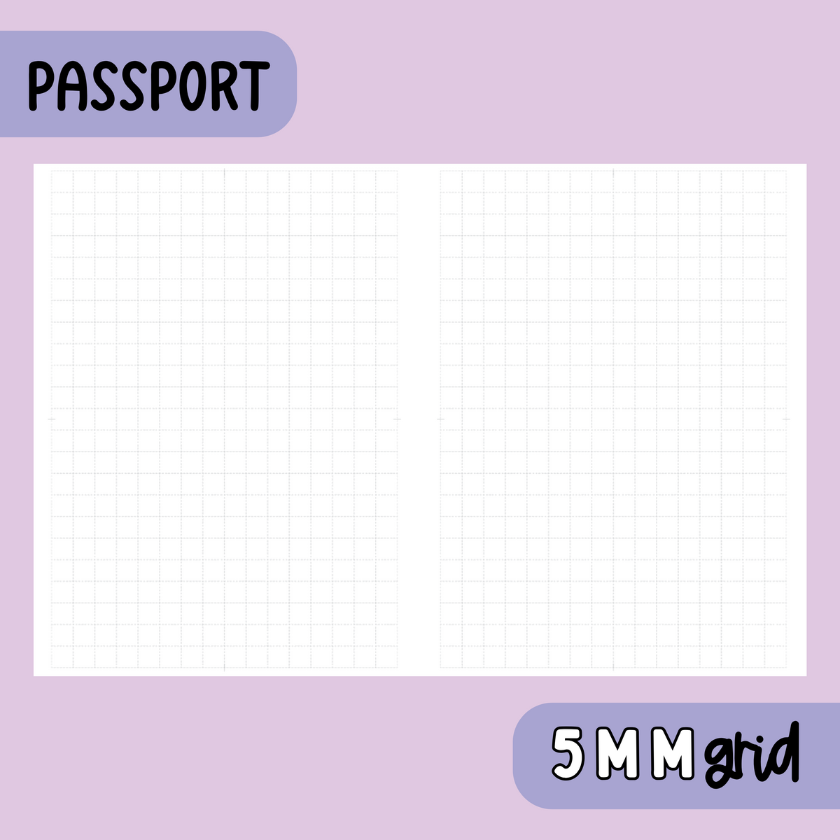 Purple Cover Passport Square Grid Notebook | 5MM Grid | 200 Pages