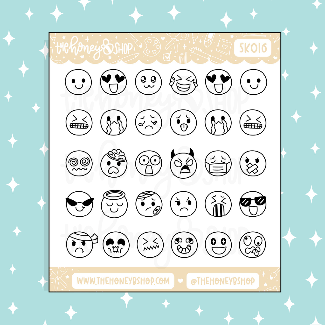 Emoji Doodle Sticker | Choose Your Color Option!